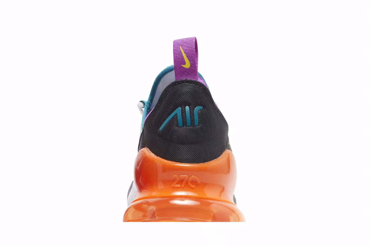 Nike Air Max 270 GS White Orange Purple, view 8