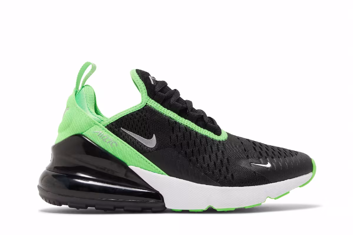 Nike Air Max 270 GS Black Green Strike, view 2