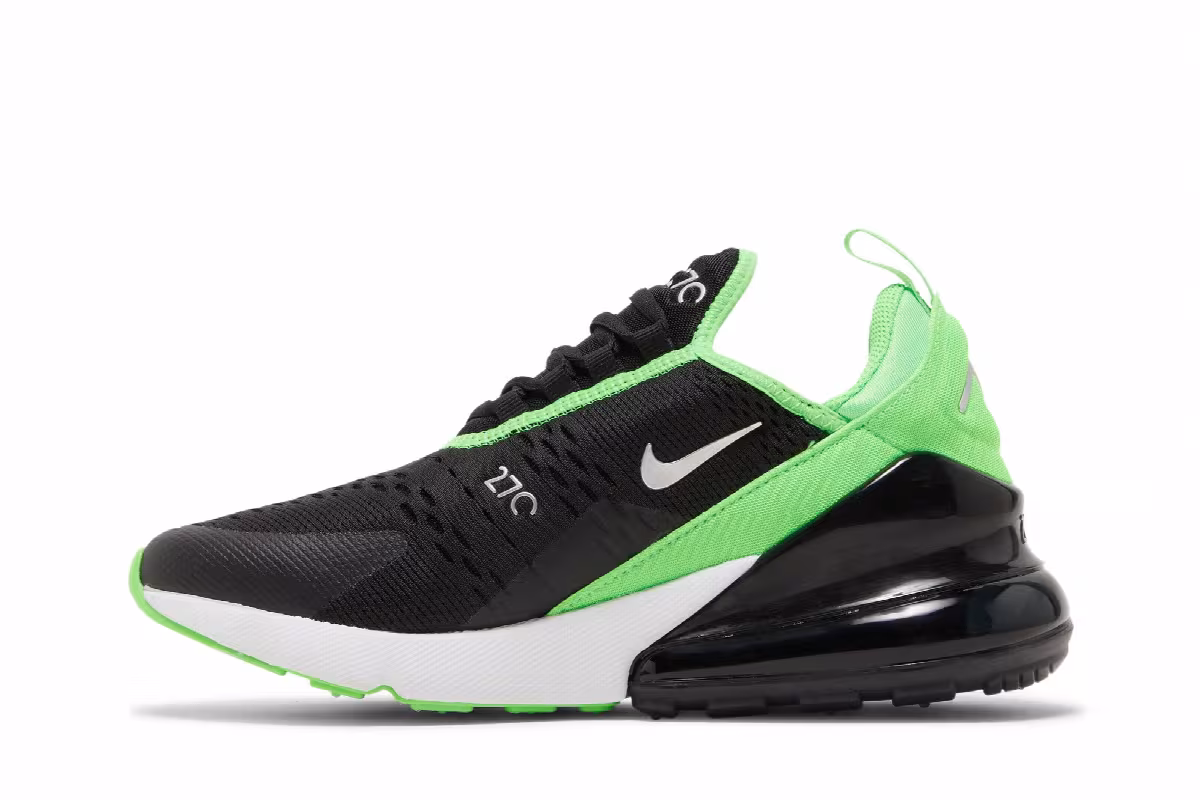 Nike Air Max 270 GS Black Green Strike, view 4
