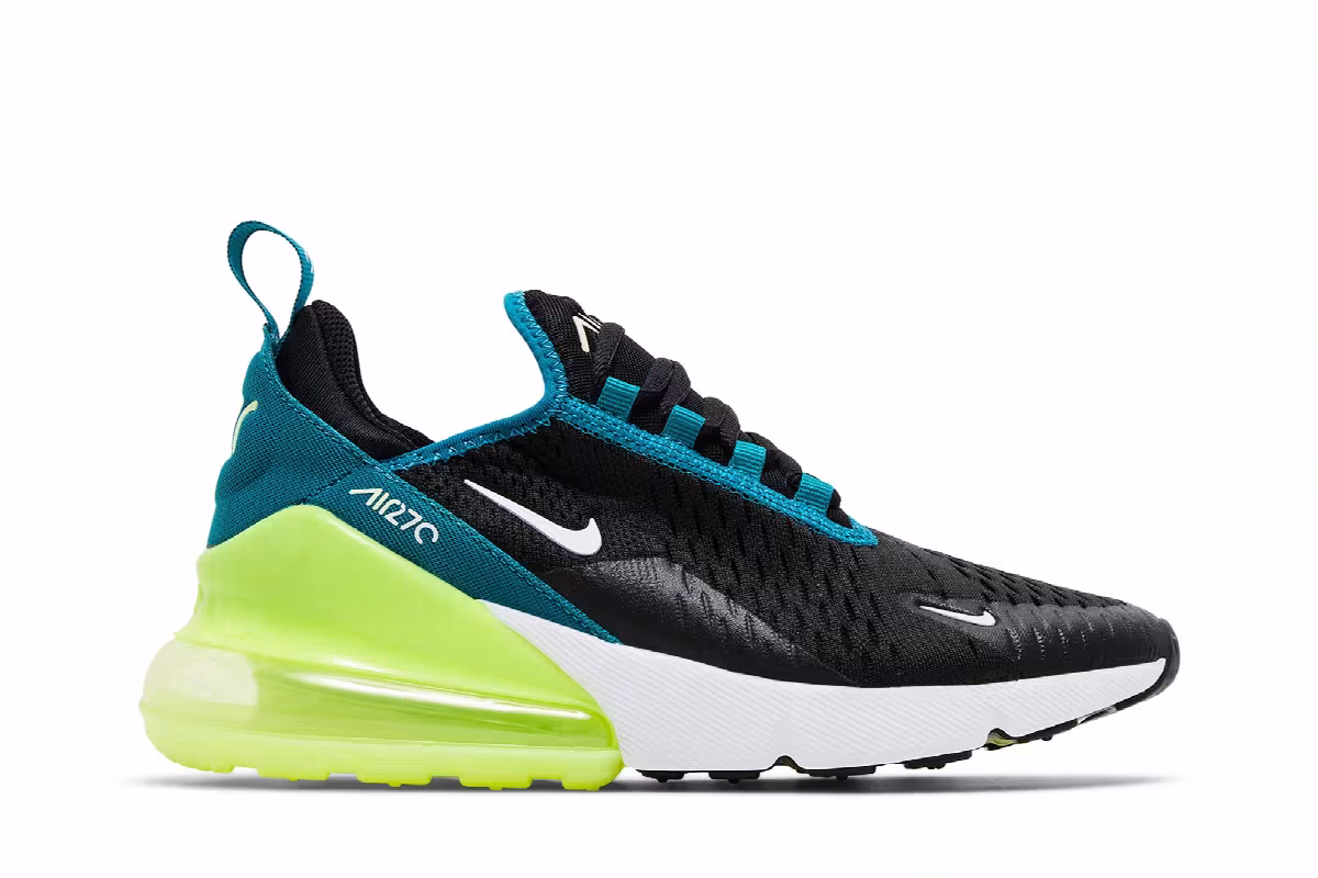 Nike Air Max 270 GS Black Bright Spruce Volt, view 2