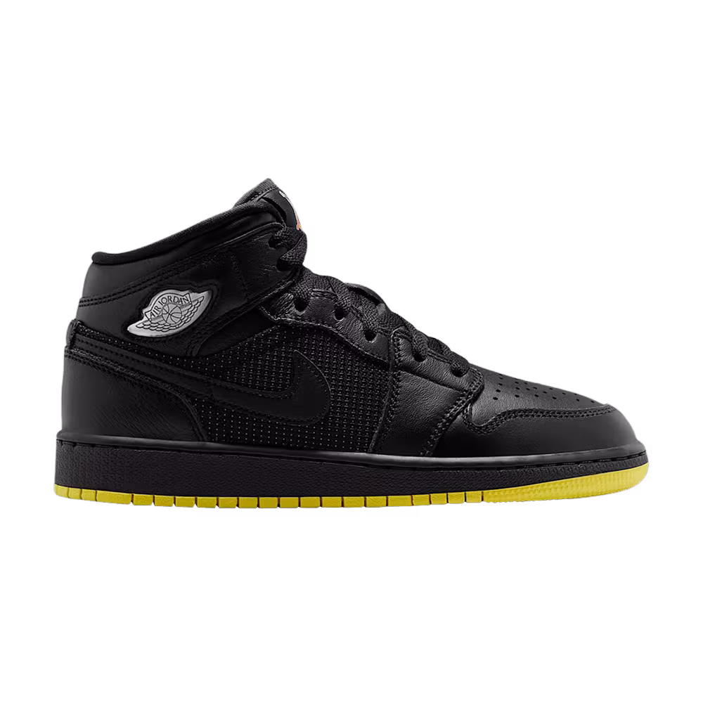 Air Jordan 1 Mid SE GS Black Opti Yellow