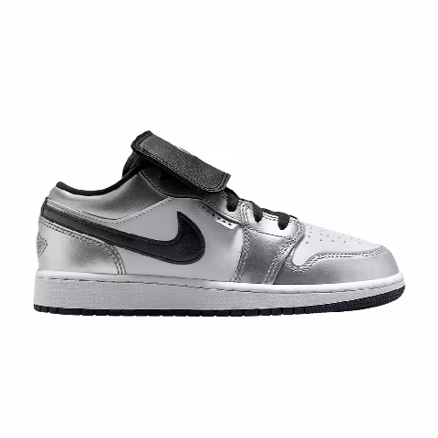 Air Jordan 1 Low SE GS 'White Metallic Silver Black'