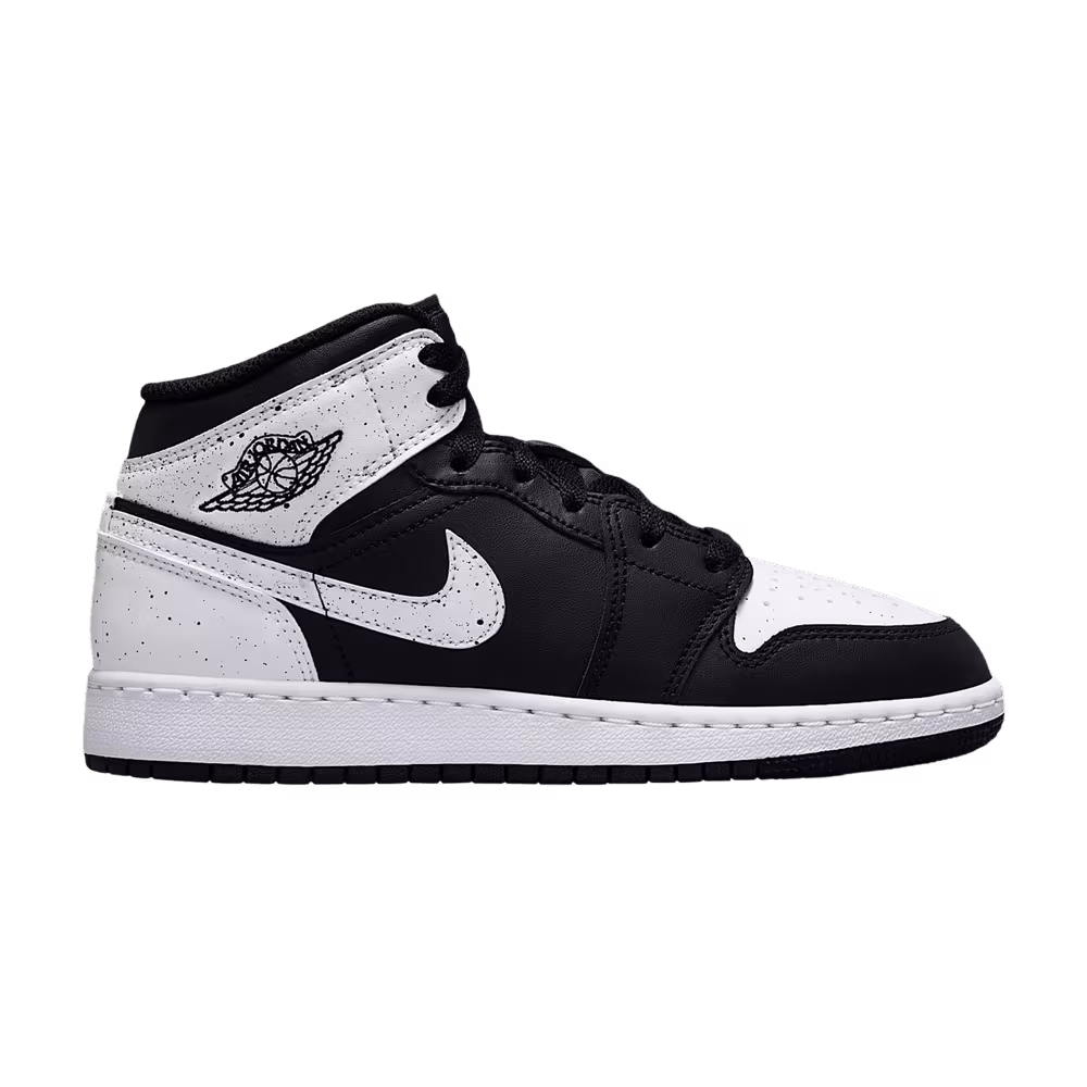 Air Jordan 1 Mid GS Black Black White