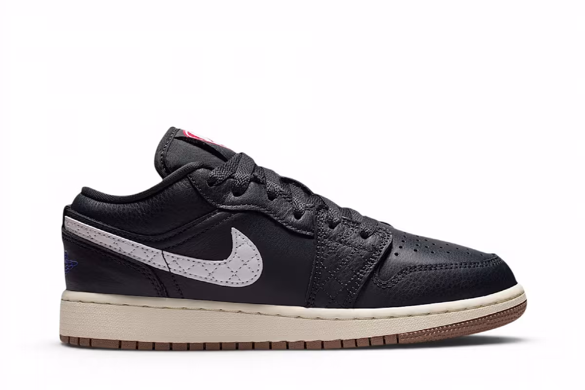 Air Jordan 1 Low SE GS Off-Noir University Red Sail, view 2