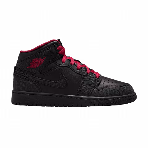 Air Jordan 1 Mid SE GS 'Black Black Tough Red'
