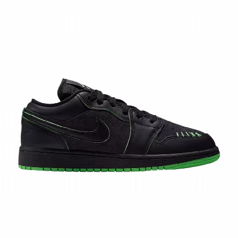 Air Jordan 1 Low SE GS 'Black Scream Green Dark Smoke Grey Black'