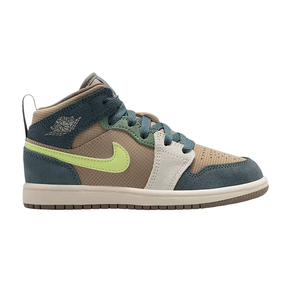 Air Jordan Jordan 1 Mid SE PS Khaki Hasta Olive Grey