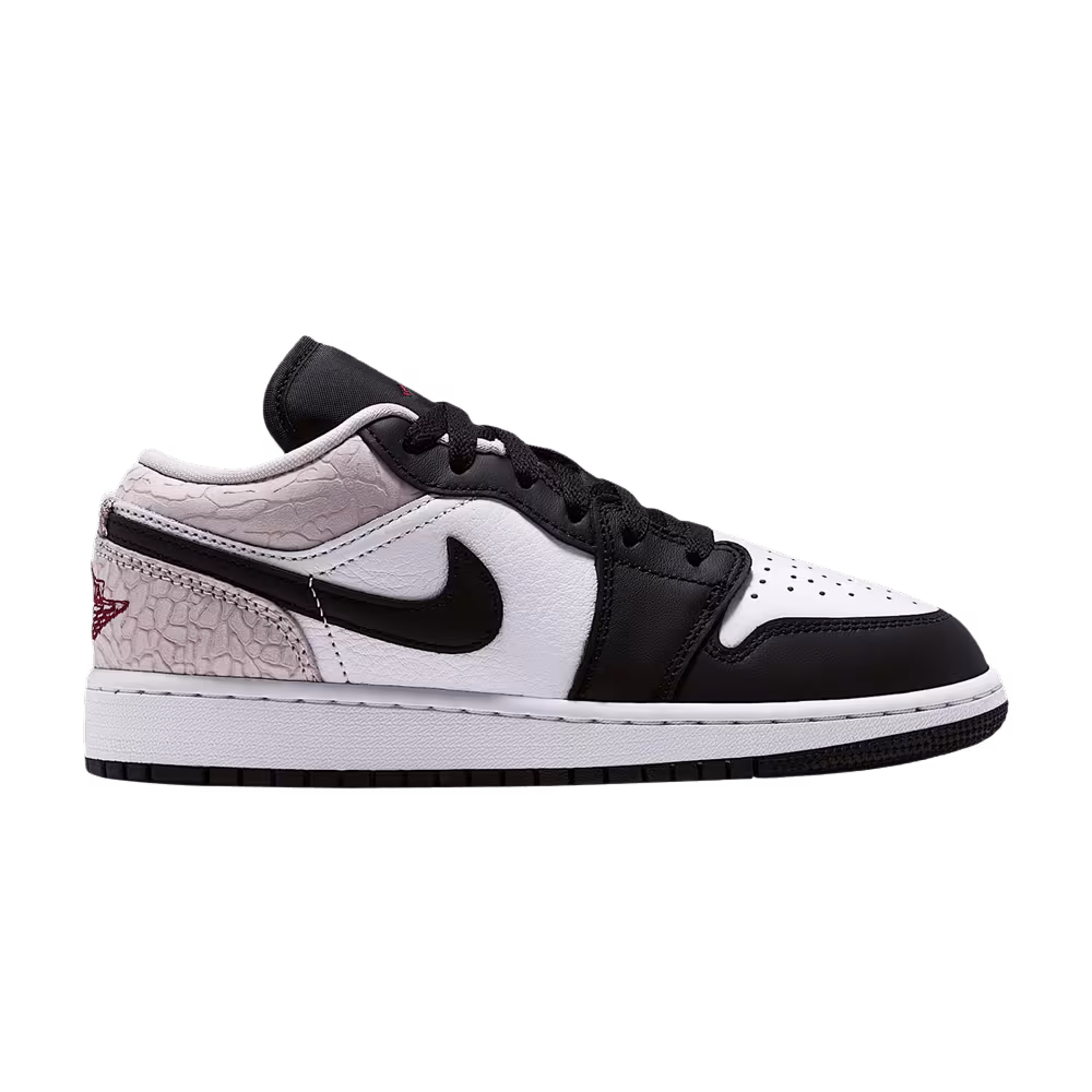 Air Jordan 1 Low SE GS Black White Light Orewood Brown Team Red