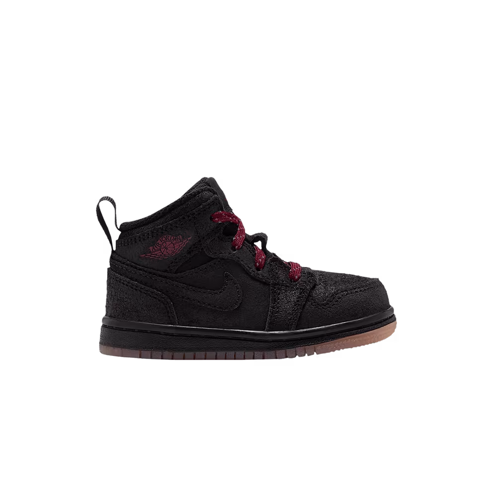 Air Jordan Jordan 1 Mid SE TD Black Gum Medium Brown Team Red