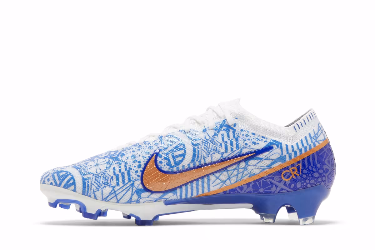 Nike Zoom Mercurial Vapor 15 Elite CR7 FG Azulejo, view 4