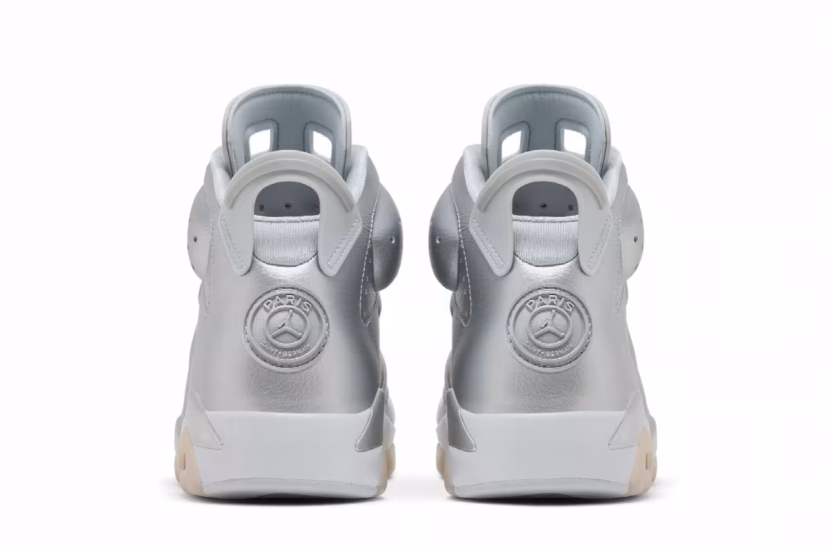 Paris Saint-Germain x Air Jordan 6 Silver, view 7