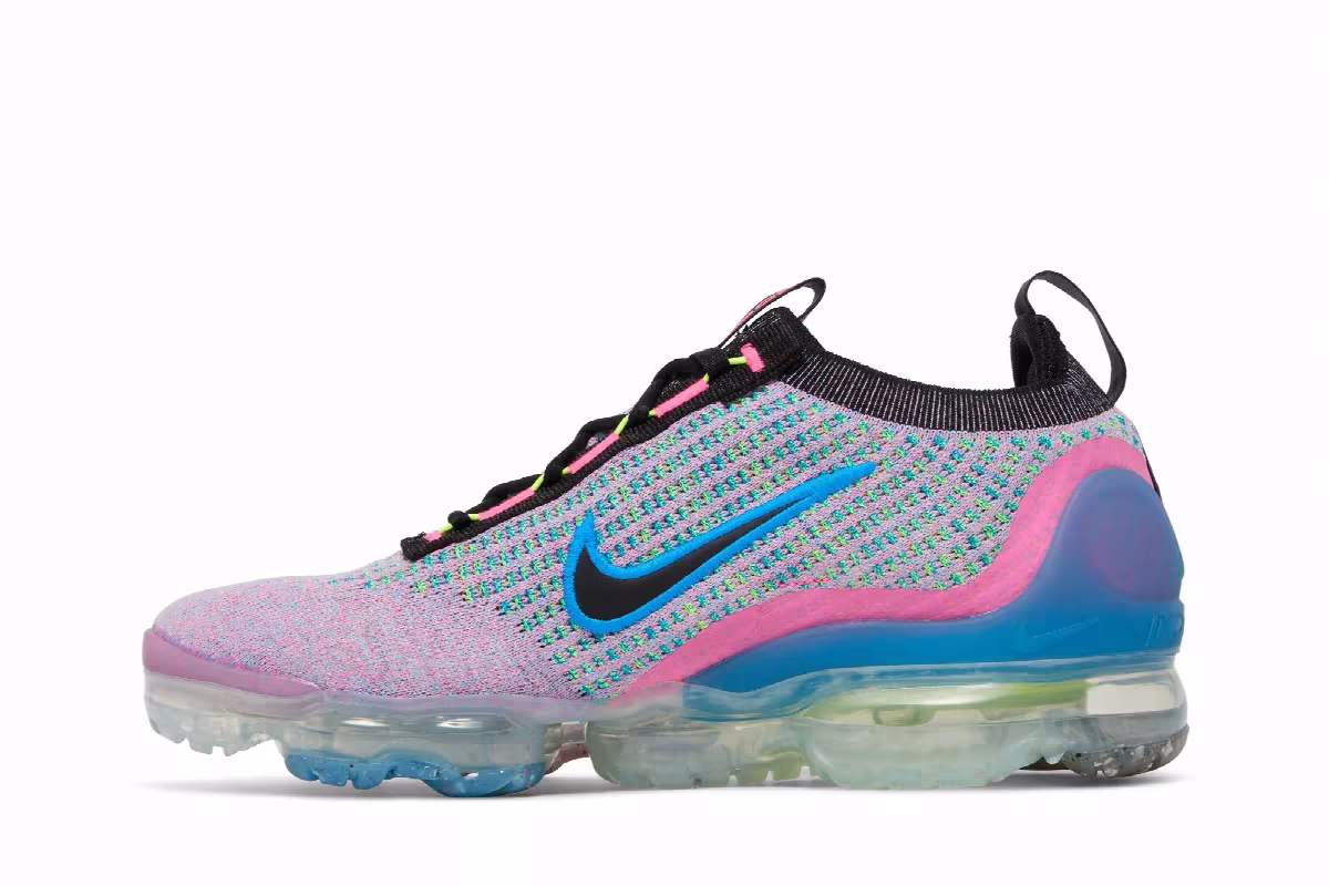 Nike Women's Air VaporMax 2021 Flyknit Next Nature Pink Blast Photo Blue, view 4