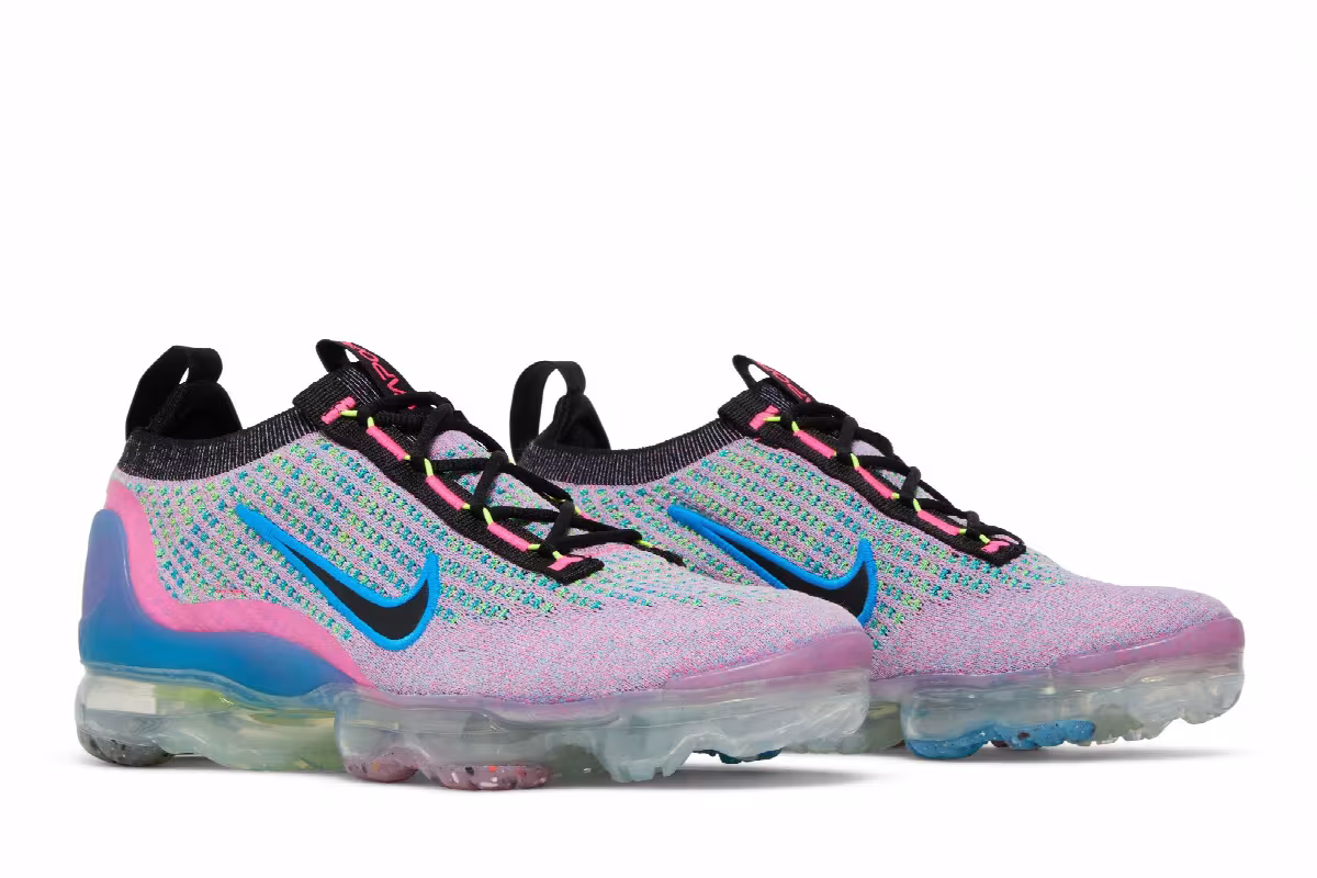 Nike Women's Air VaporMax 2021 Flyknit Next Nature Pink Blast Photo Blue, view 9