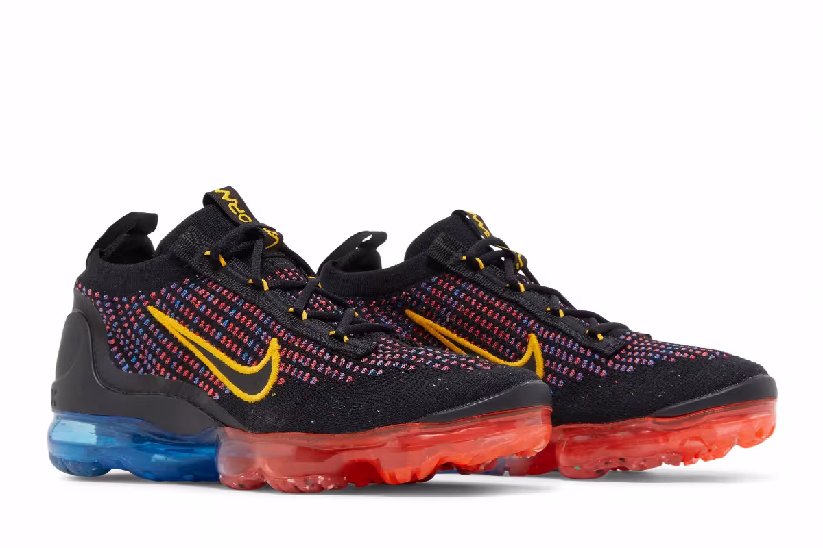 Nike Air VaporMax 2021 Flyknit GS Black Multi, view 9