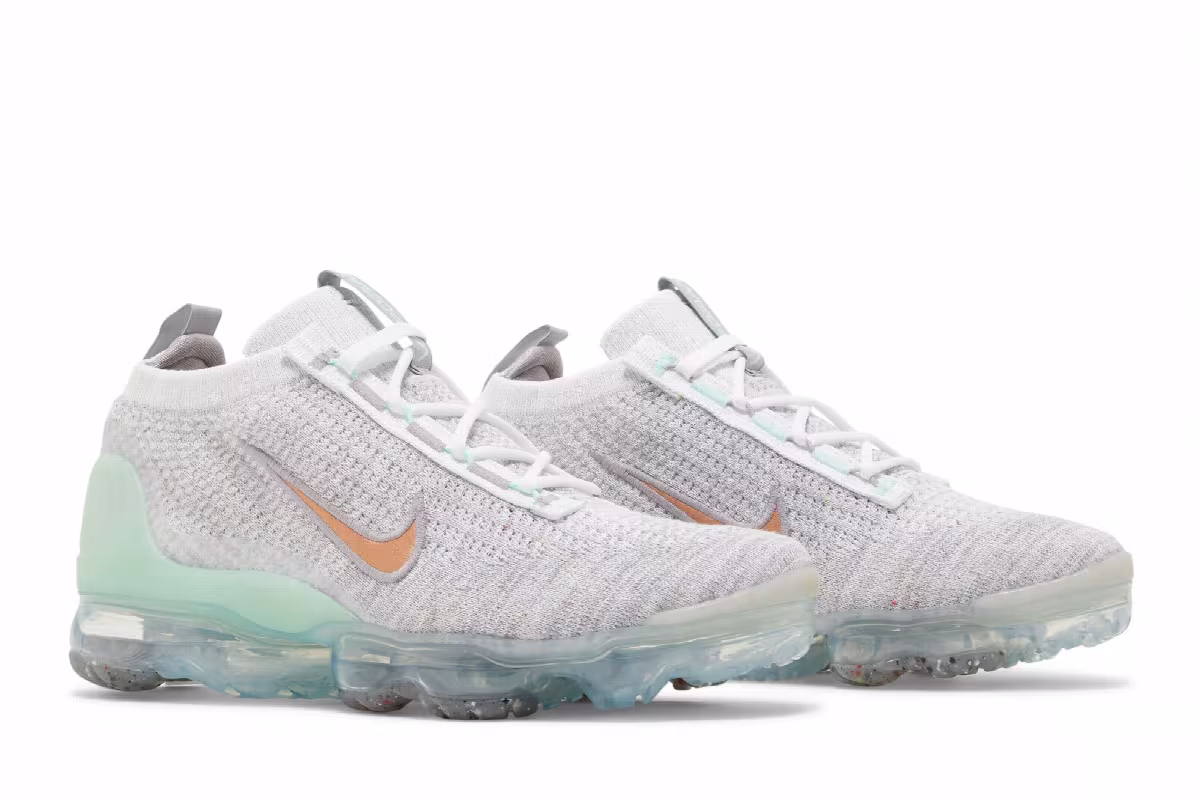 Nike Air VaporMax 2021 Flyknit GS Pure Platinum Mint Foam, view 9
