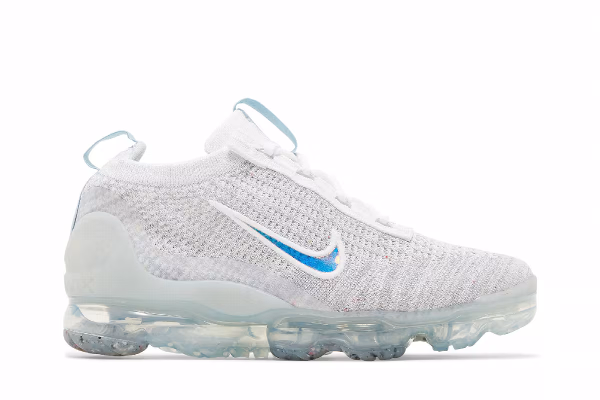 Nike Air VaporMax 2021 Flyknit GS Mismatched Swoosh - White Aura, view 2