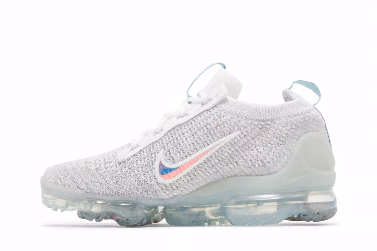 Nike Air VaporMax 2021 Flyknit GS Mismatched Swoosh - White Aura, view 4