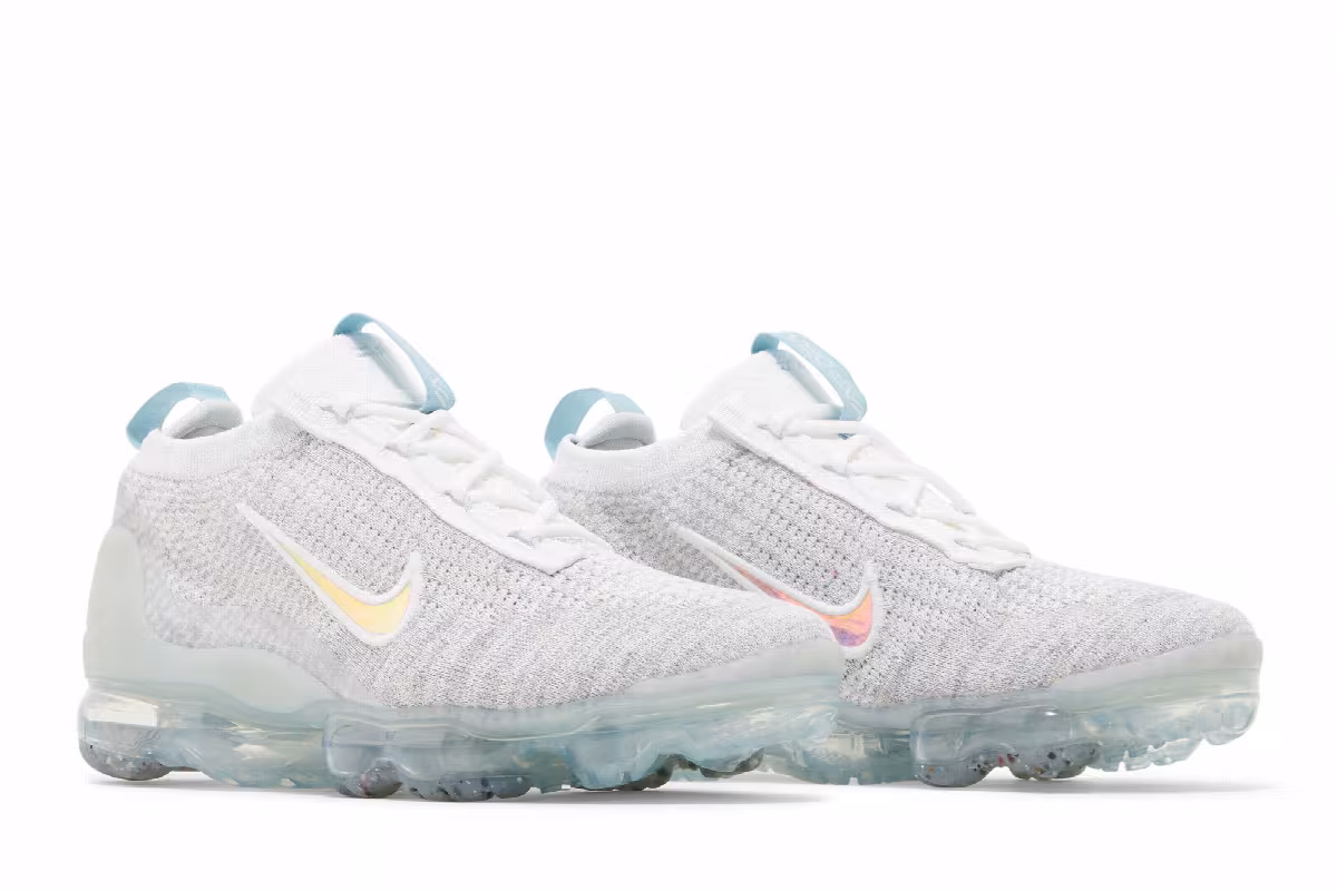 Nike Air VaporMax 2021 Flyknit GS Mismatched Swoosh - White Aura, view 9