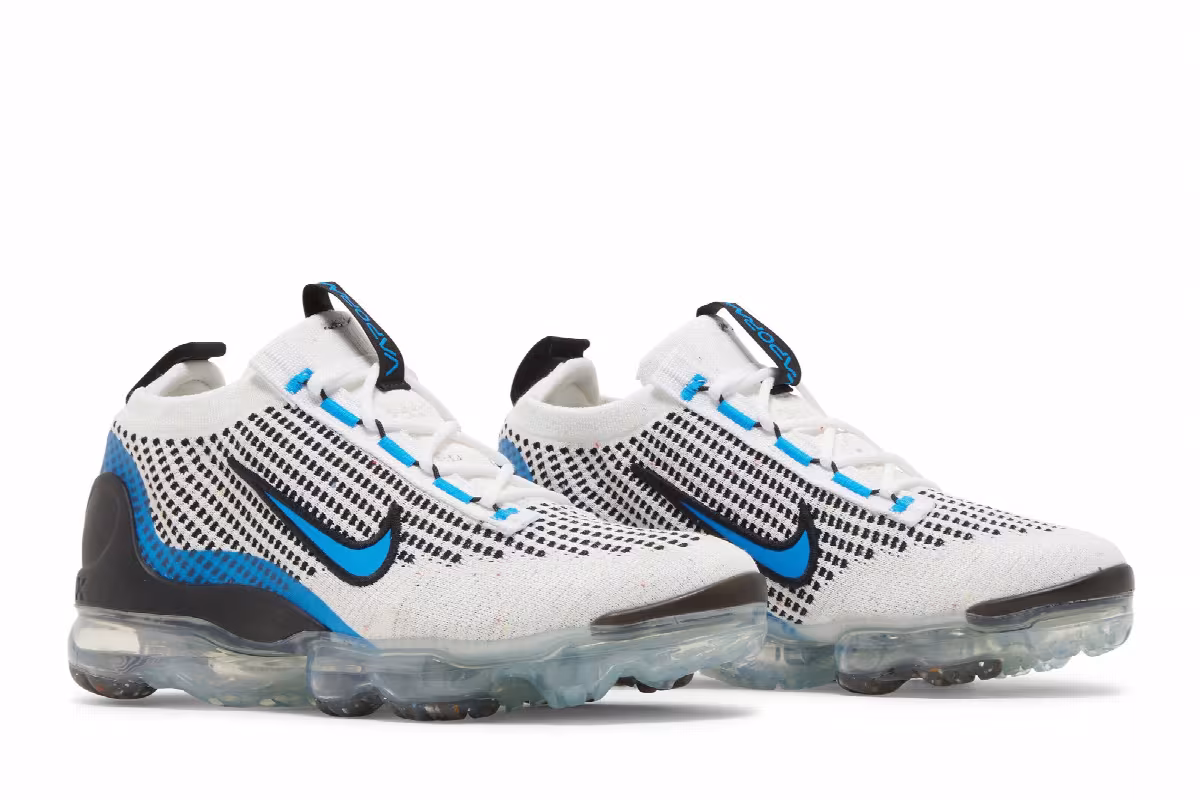 Nike Air VaporMax 2021 Flyknit GS White Photo Blue, view 9