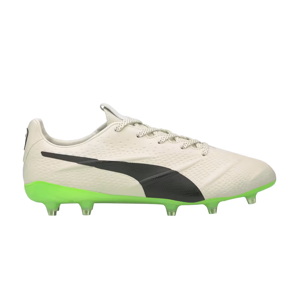 Puma King Platinum 21 Vegan FG AG Ivory Glow Green Glare