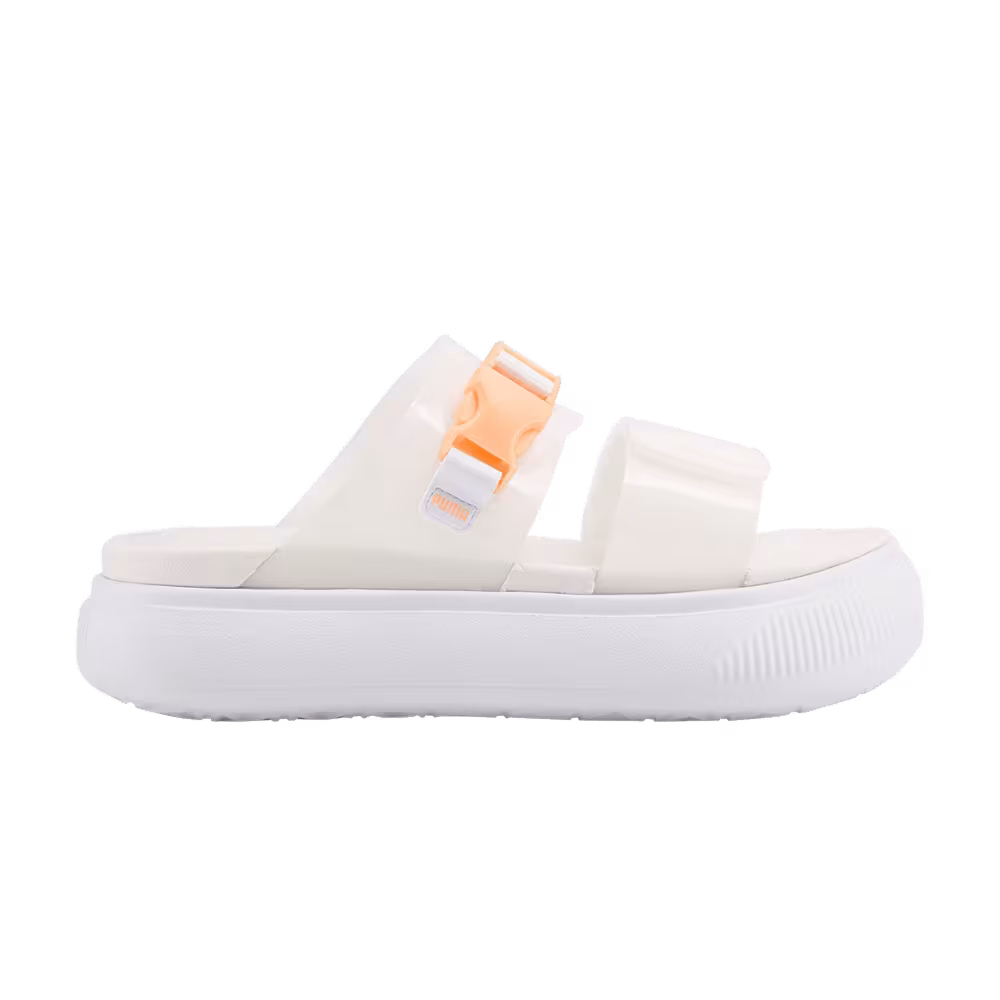 Puma Women's Suede Mayu Pop Sandal White Fizzy Melon