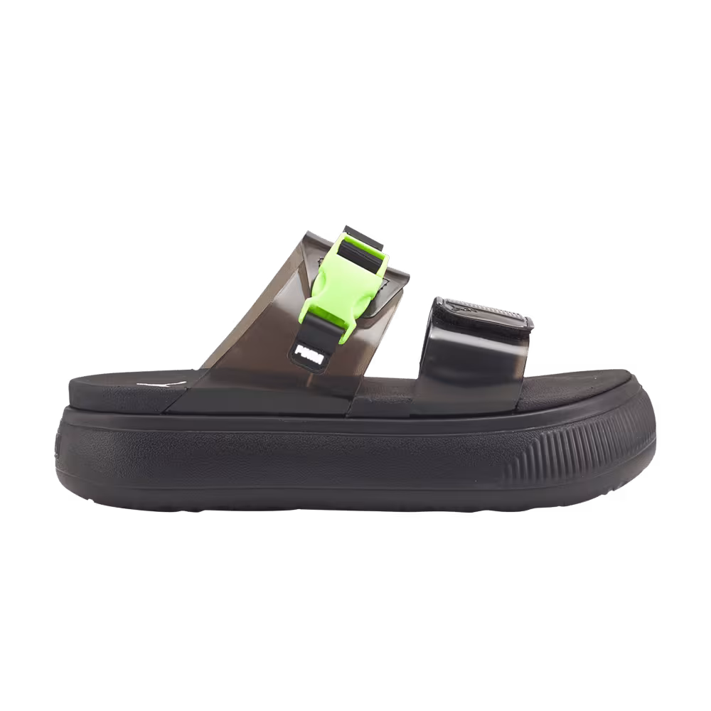 Puma Women's Suede Mayu Pop Sandal Black Fizzy Light