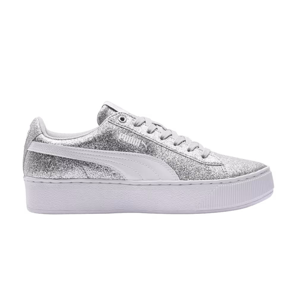 Puma Vikky Platform Jr Glitz - Silver
