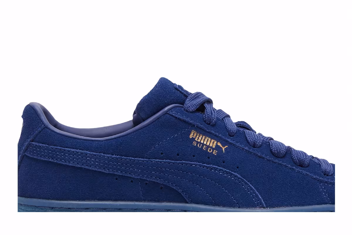 Puma Suede Classic Jr Mono Gold - Elektro Blue, view 3