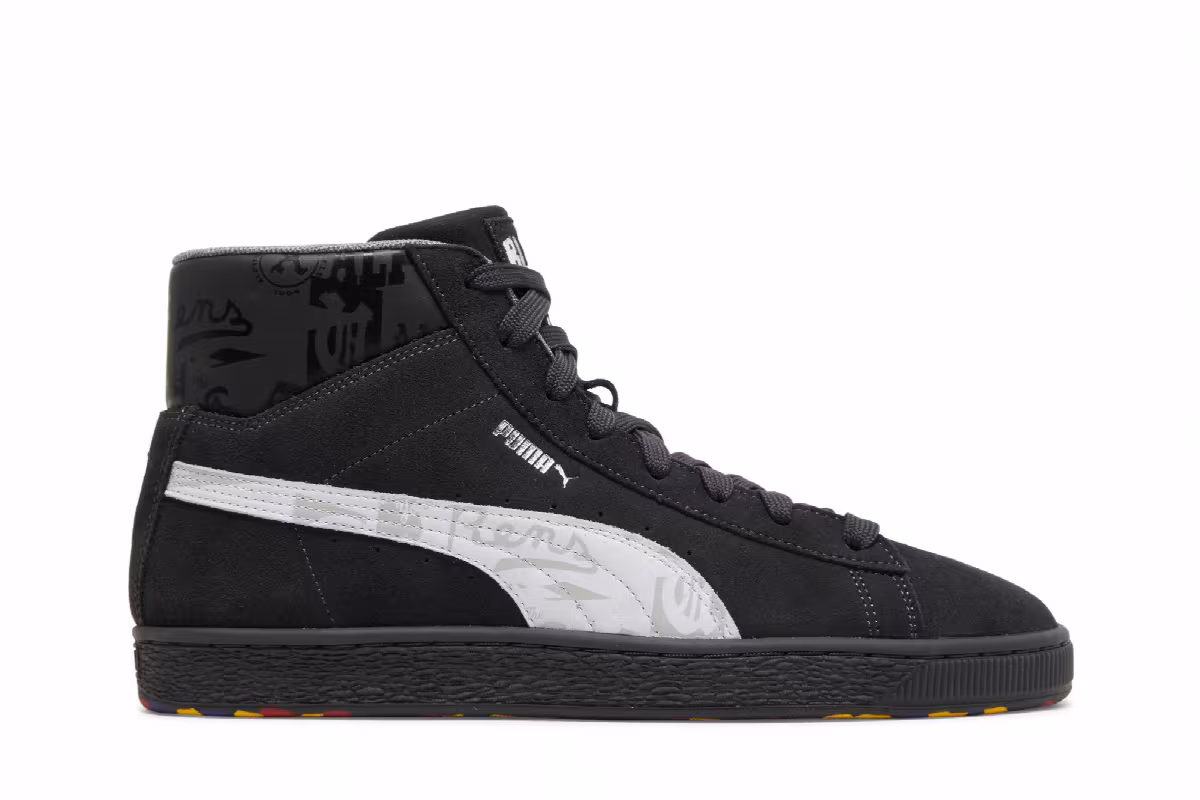 Black Fives x Puma Suede High Black, view 2