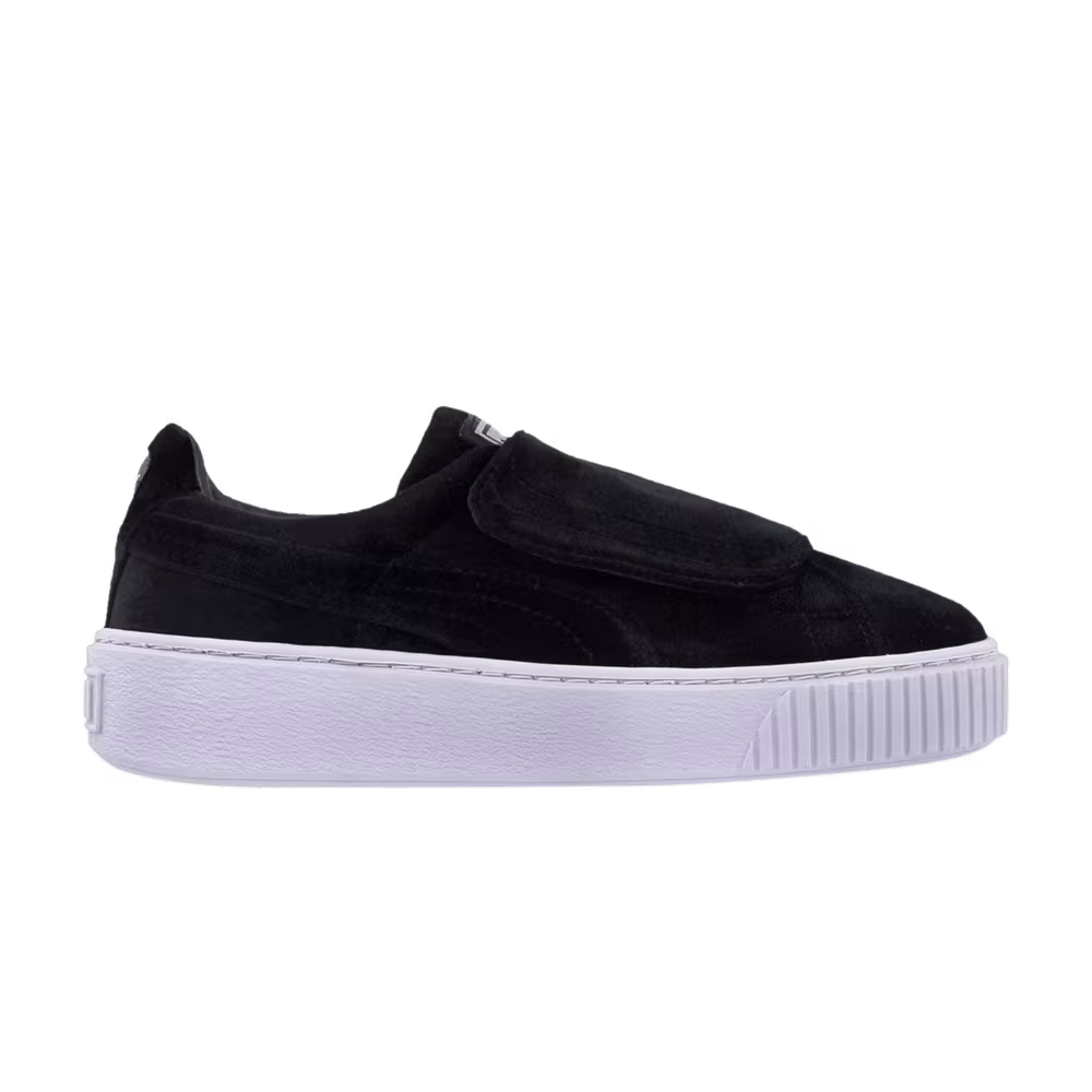 Puma Women's Basket Platform Strap Velvet Rope - Black