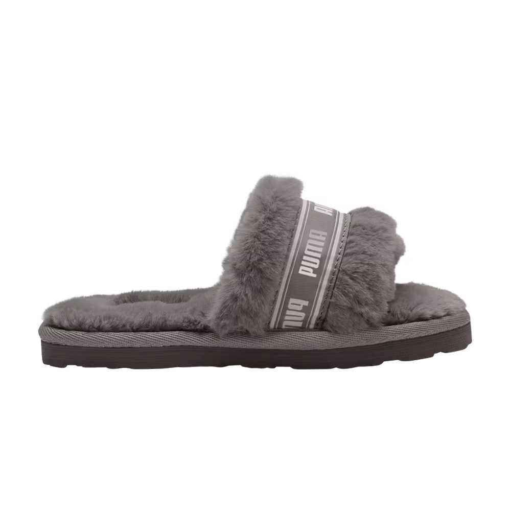 Puma Fluff Slide Little Kid Charcoal Grey