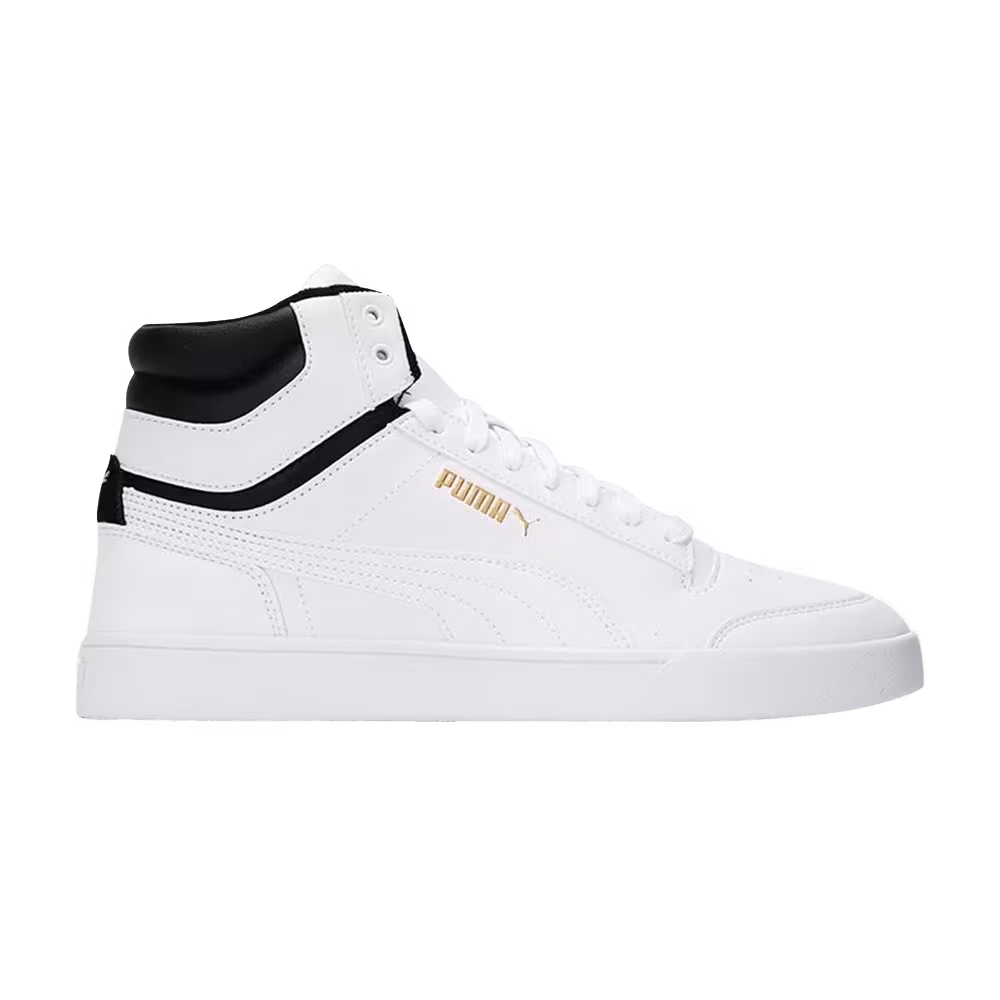 Puma Shuffle Mid WTR White Black Team Gold