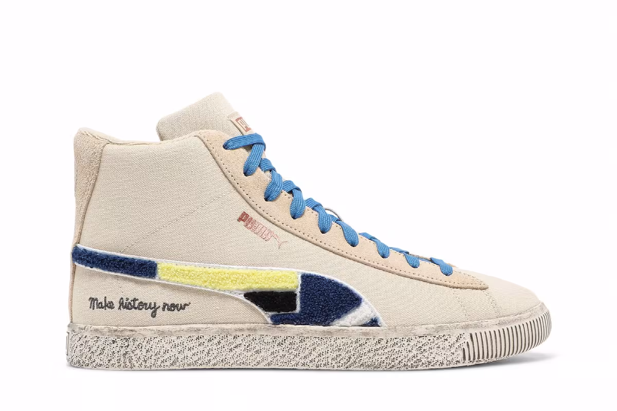 Black Fives x Puma Clyde Mid Creme Brulee, view 2