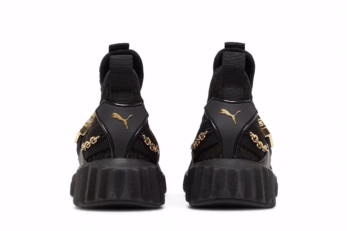 Puma Women's Defy Mid Black Gold, view 7