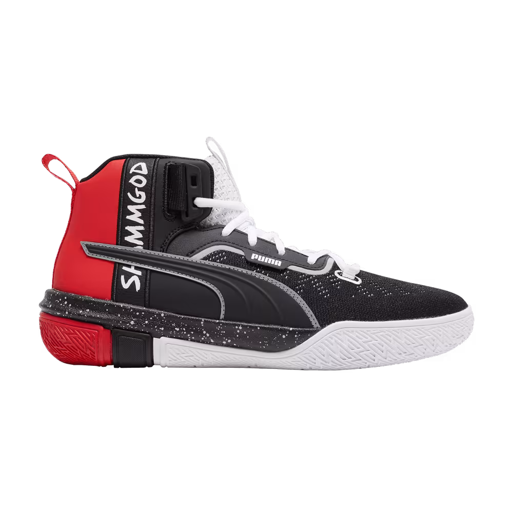 Puma God Shammgod x Legacy Black High Risk Red