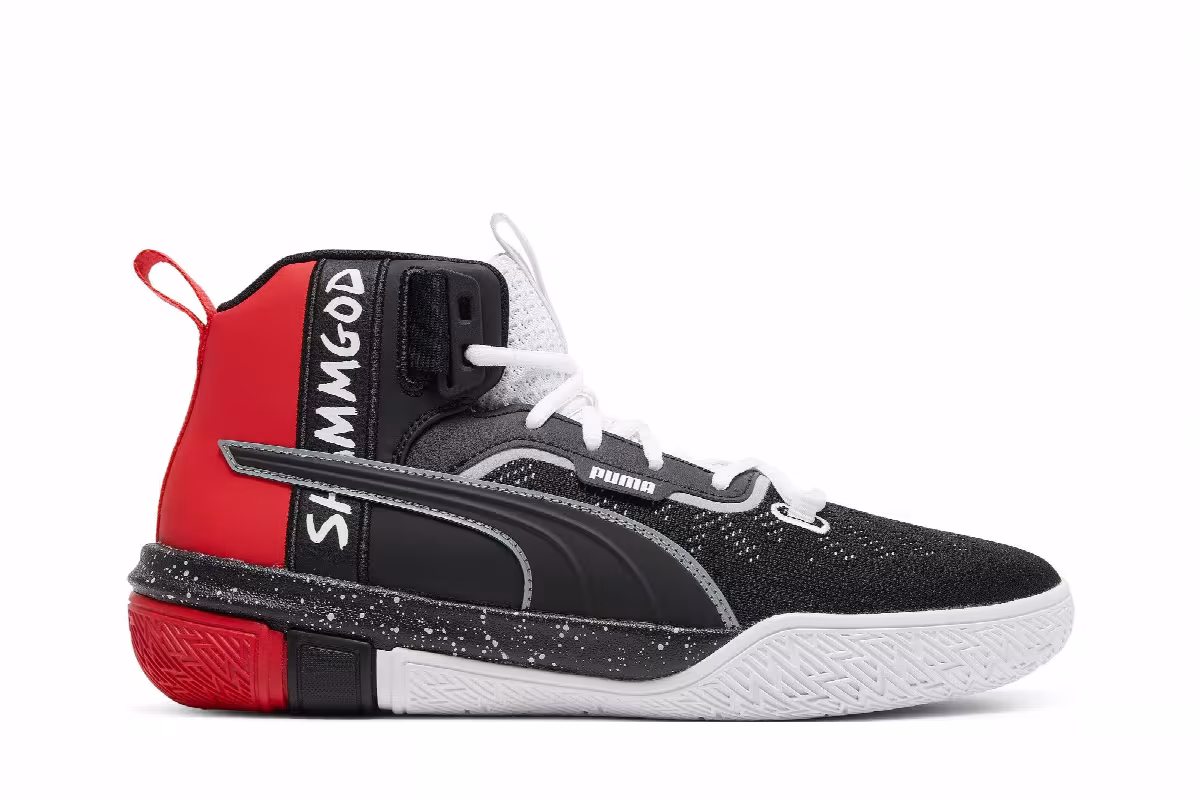 Puma God Shammgod x Legacy Black High Risk Red, view 2
