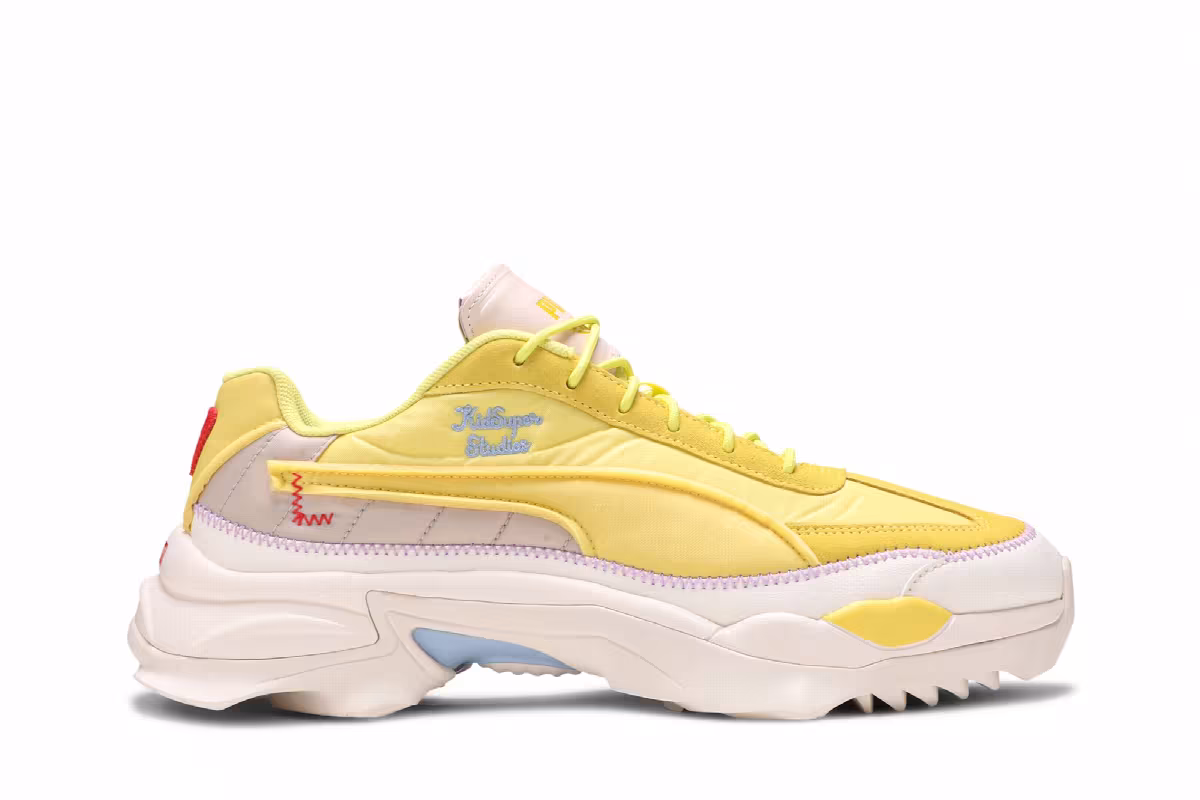 KidSuper Studios x Puma Nitefox Limelight Yellow Cream, view 2