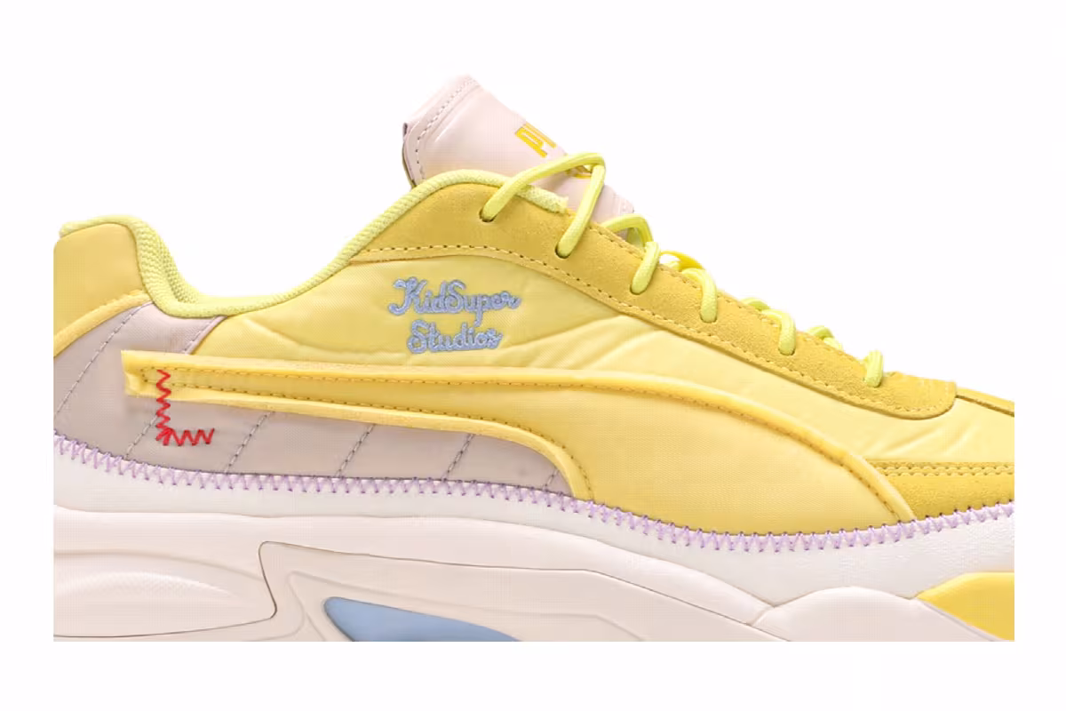 KidSuper Studios x Puma Nitefox Limelight Yellow Cream, view 3