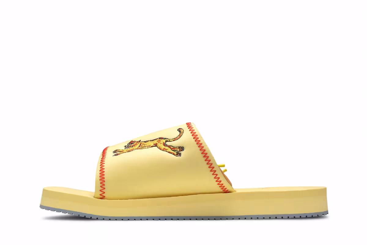 KidSuper Studios x Puma Wilo Slide Yellow Peach Beige, view 4