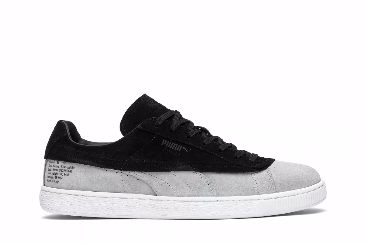 Stampd x Puma Suede Classic White Black, view 2