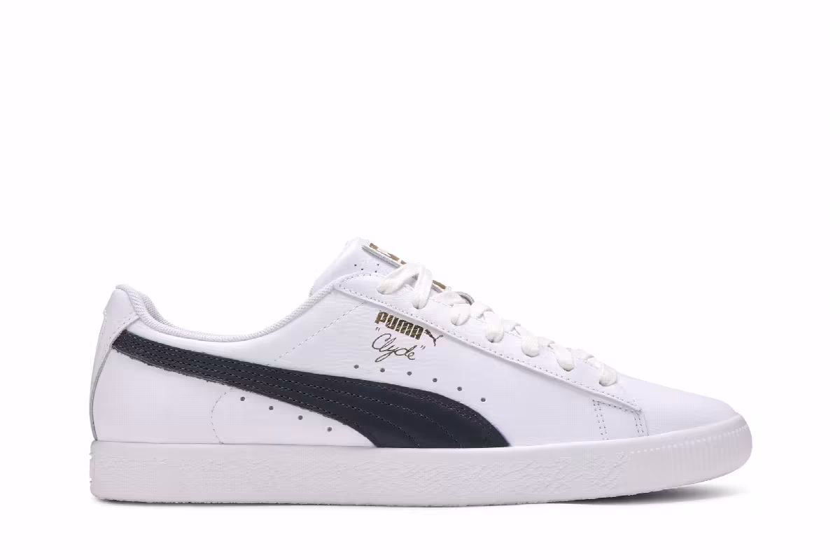 Puma Clyde Core Leather Foil White Navy, view 2
