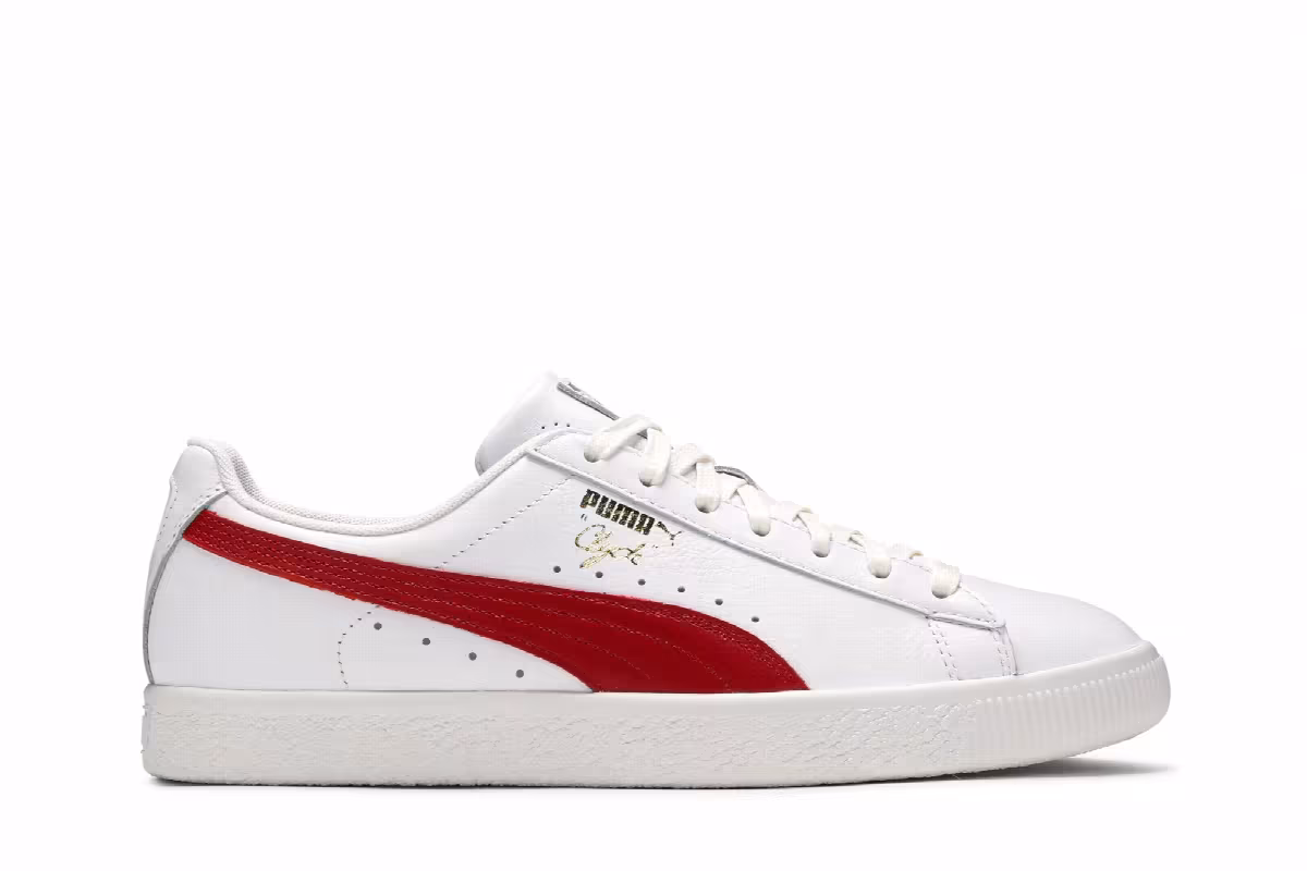 Puma Clyde Core Leather Foil White Cherry, view 2