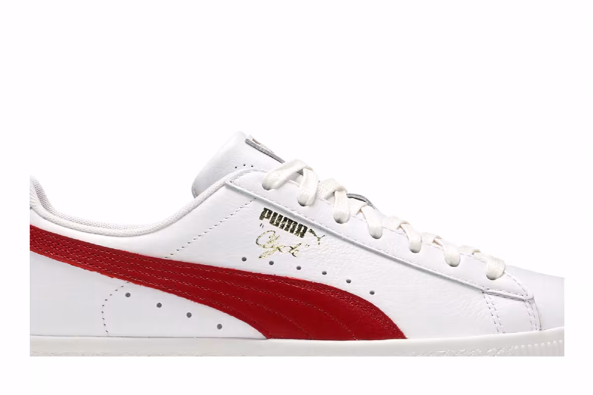 Puma Clyde Core Leather Foil White Cherry, view 3