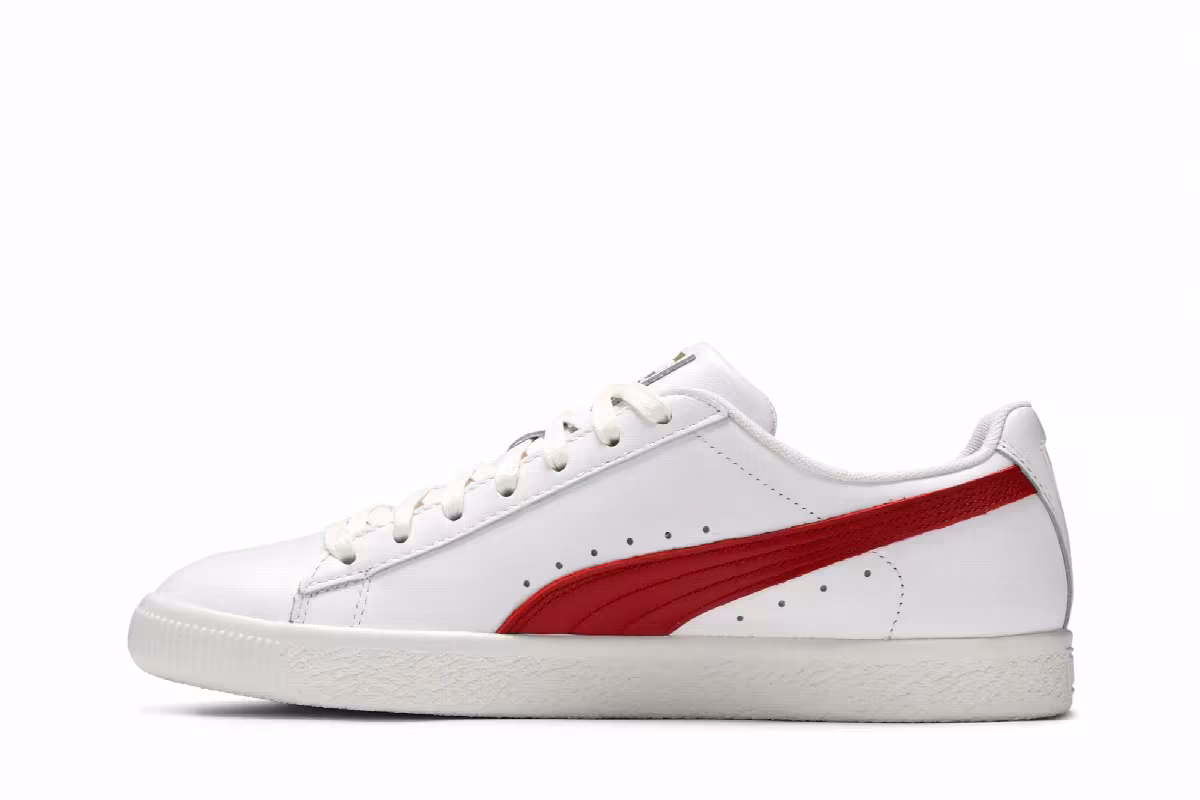 Puma Clyde Core Leather Foil White Cherry, view 4