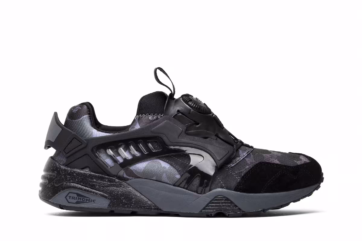 Puma A Bathing Ape x Disc Blaze Black Camo, view 2