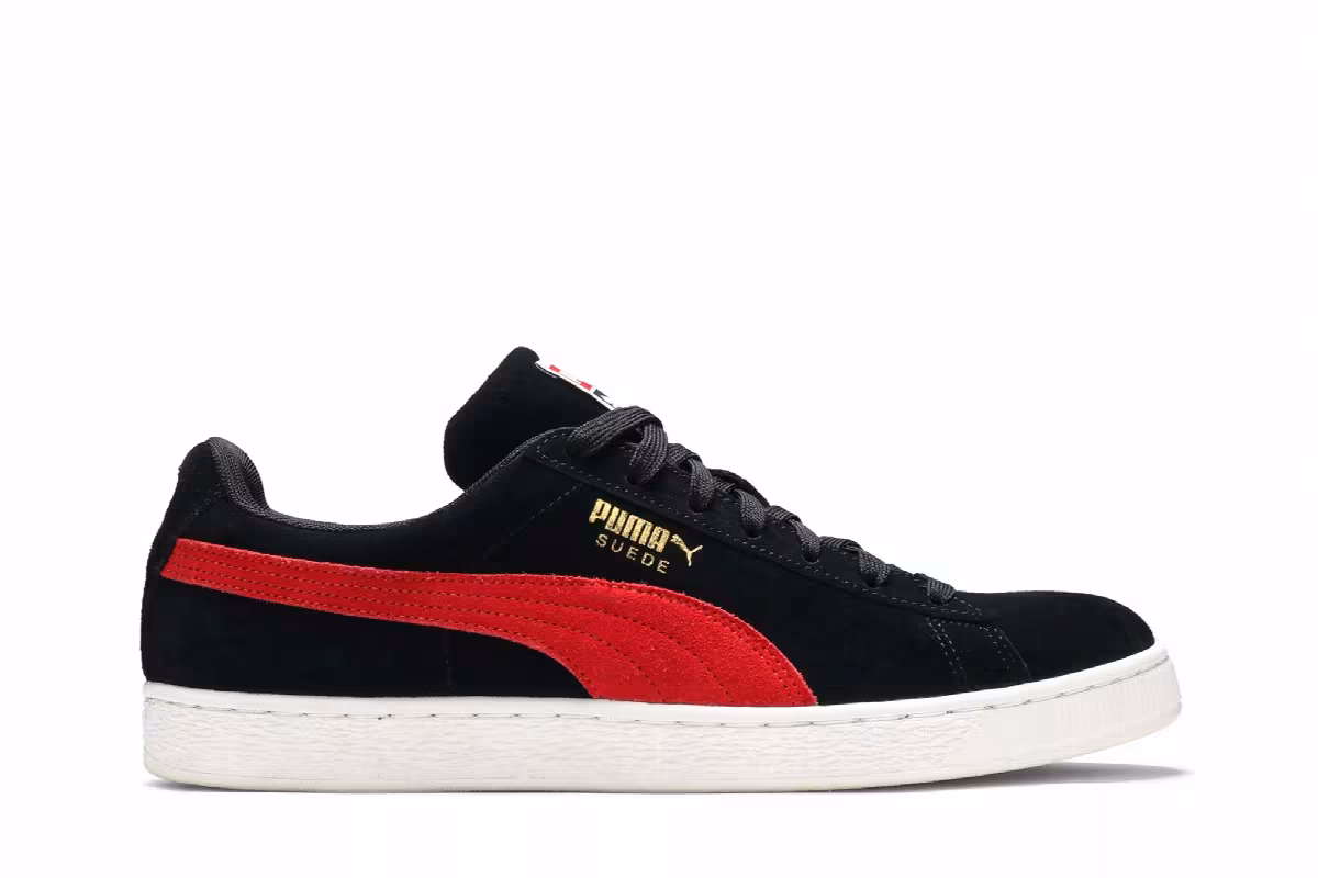Puma Suede Classic Black Ribbon Red, view 2