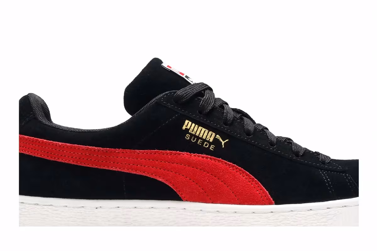 Puma Suede Classic Black Ribbon Red, view 3