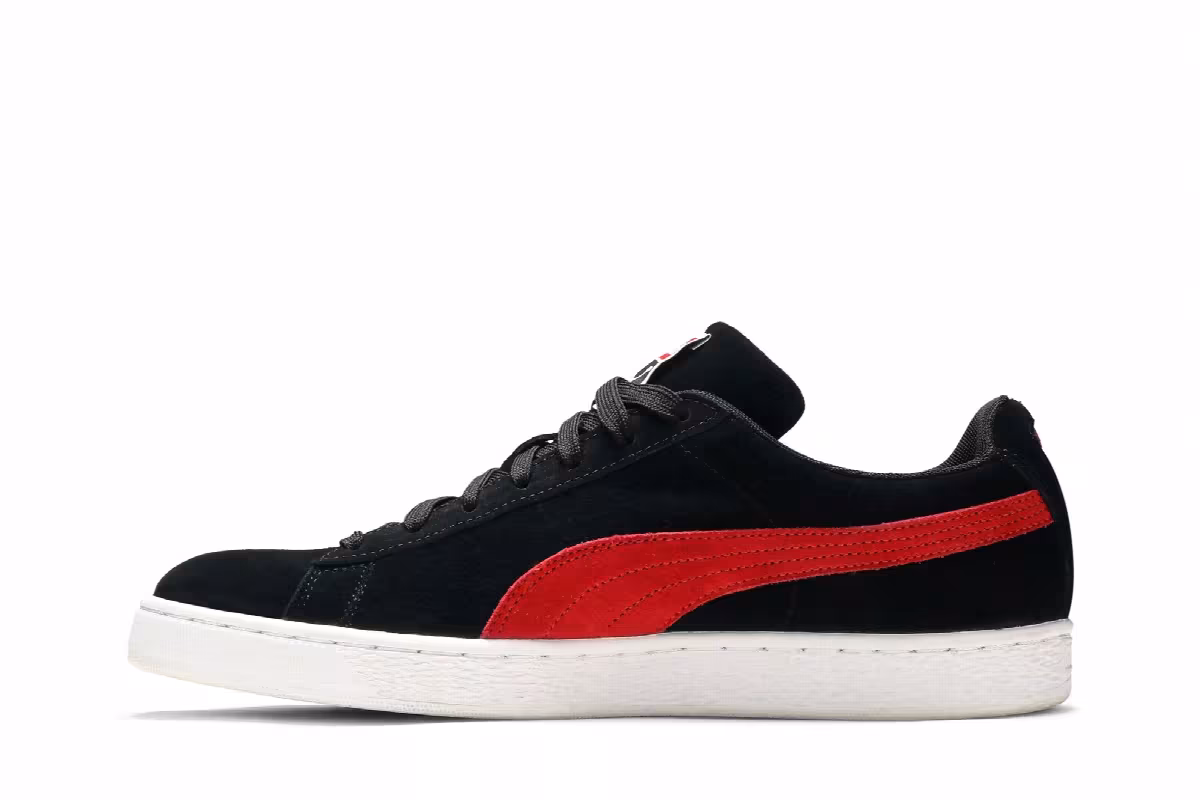 Puma Suede Classic Black Ribbon Red, view 4