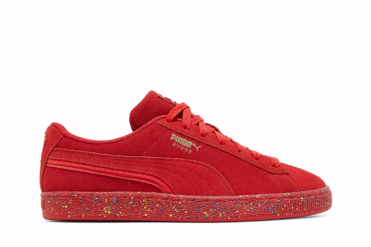 Puma Suede Triplex Mono Red Paint Splatter, view 2