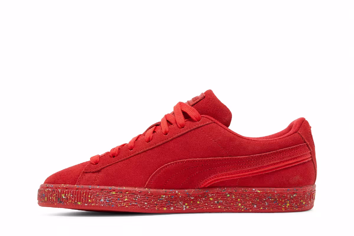 Puma Suede Triplex Mono Red Paint Splatter, view 4